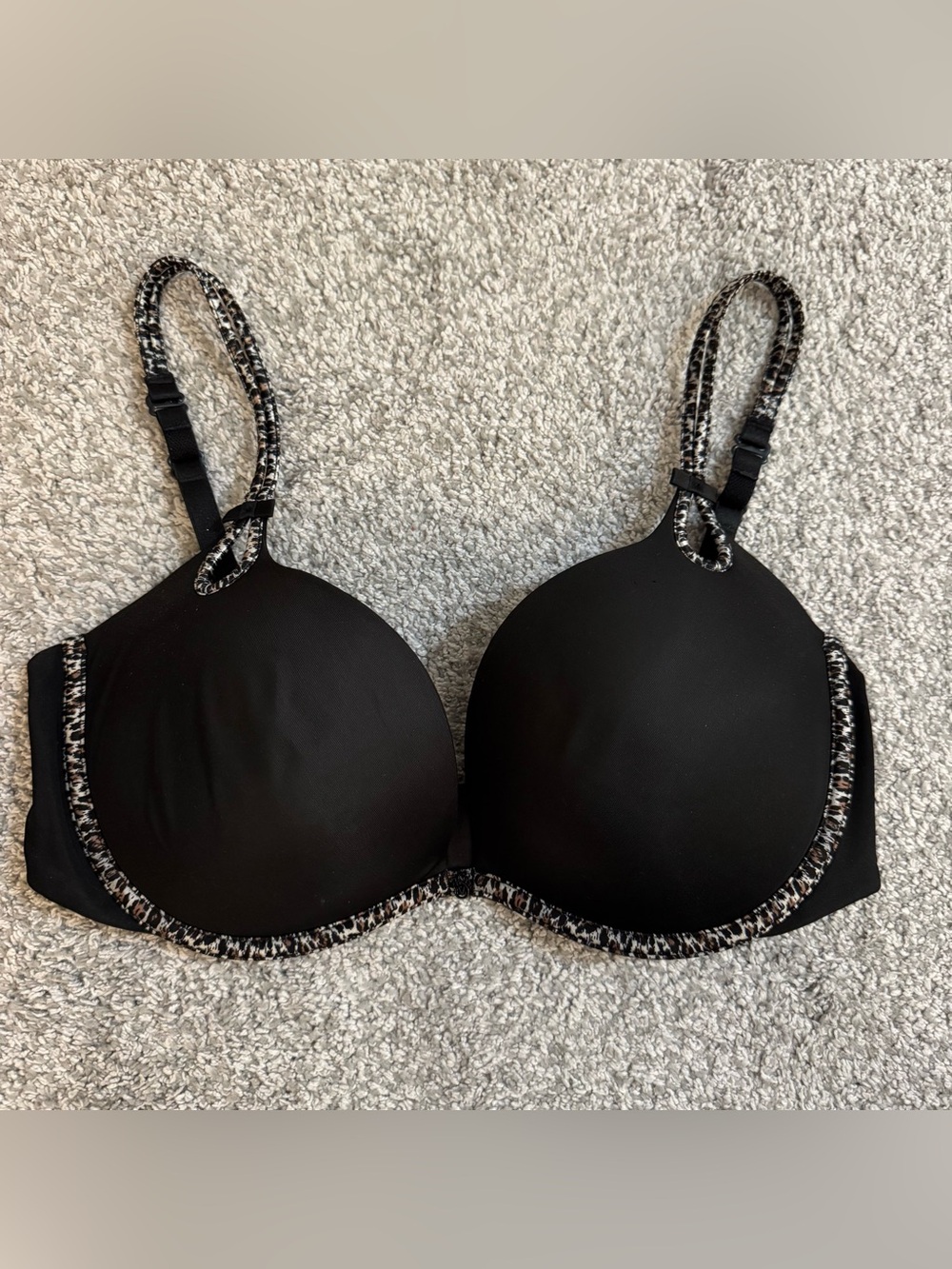 Victoria's Secret Sexy Little Things 34DD Black Padded Double Strap Bra